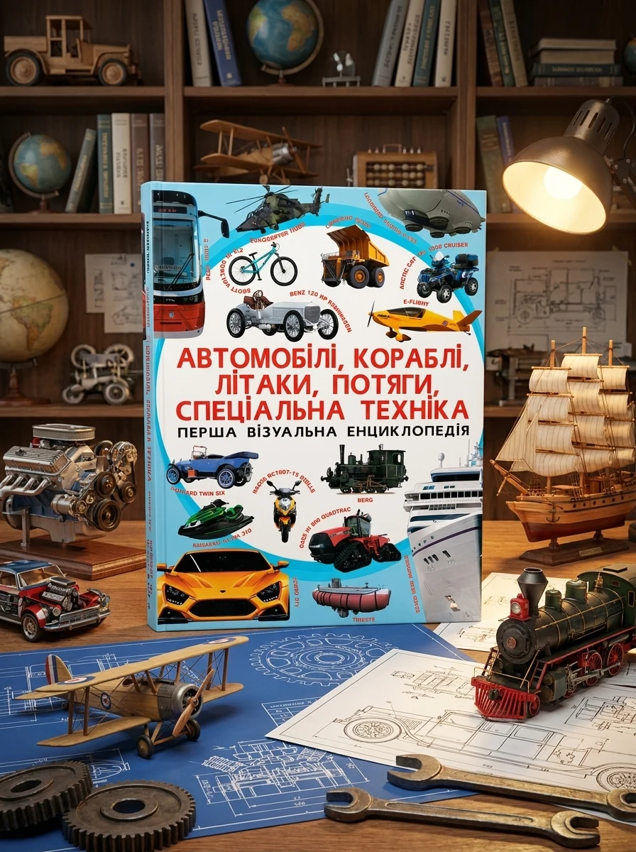 Перша візуальна енциклопедія. Автомобілі, кораблі, літаки, потяги — Дитяча література
