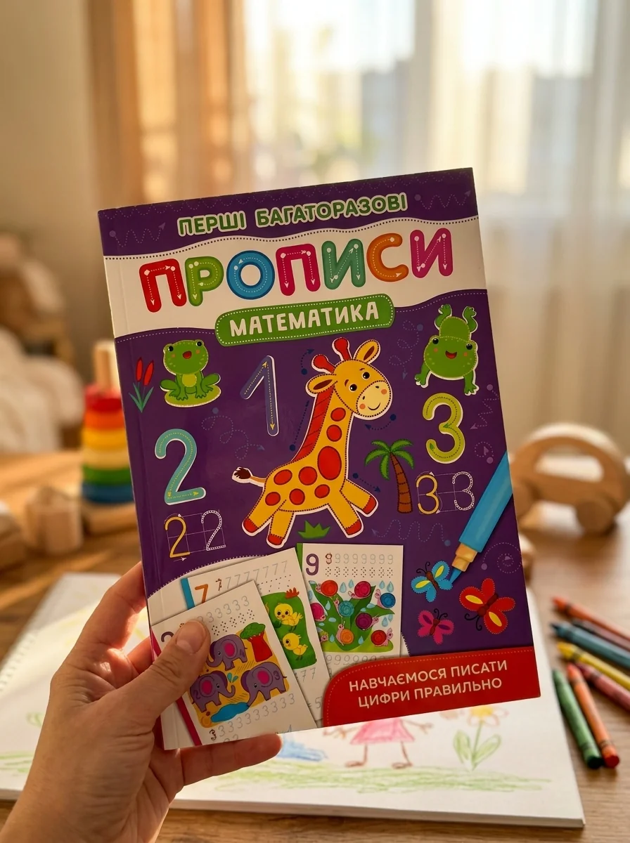 Перші багаторазові прописи. Математика. Навчаємося писати цифри правильно. 0+ — Книги