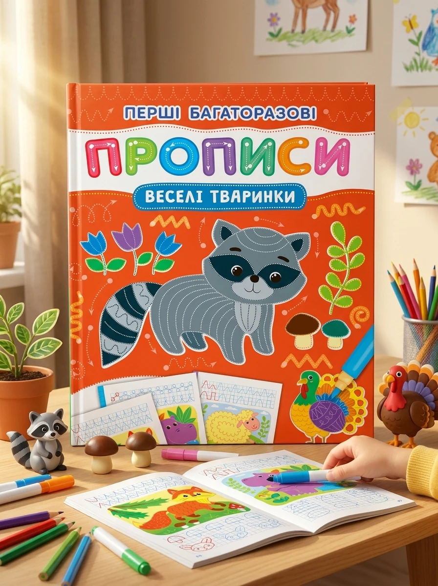 Перші багаторазові прописи. Веселі тварини. Навчаємося писати правильно, — Вивчення мов