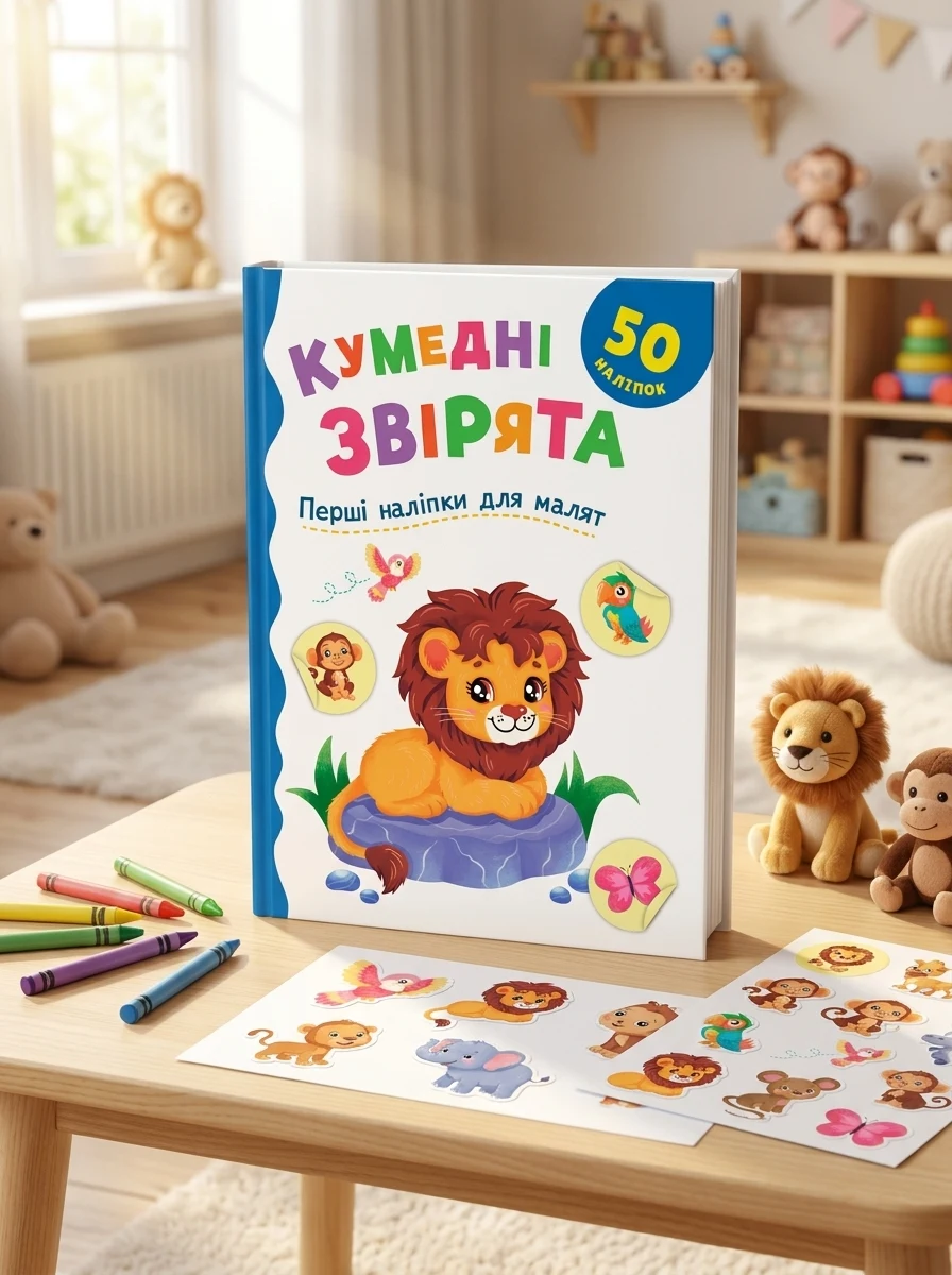 Перші наліпки для малят. Кумедні звірята