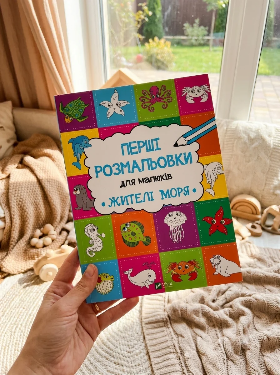 Перші розмальовки для малюків. Жителі моря — Розмальовки для дітей