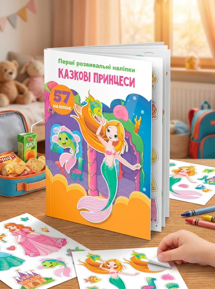 Перші розвивальні наліпки. Казкові принцеси. 57 наліпок, — Дитяча література