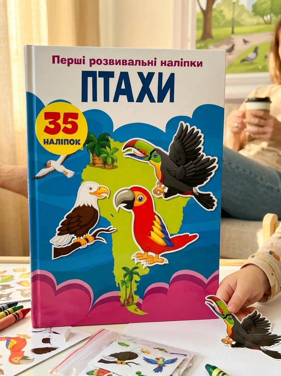 Перші розвивальні наліпки. Птахи. 35 наліпок