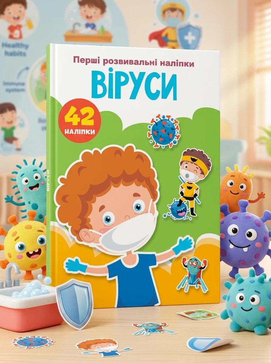 Перші розвивальні наліпки. Віруси. 42 наліпки — Дитяча література