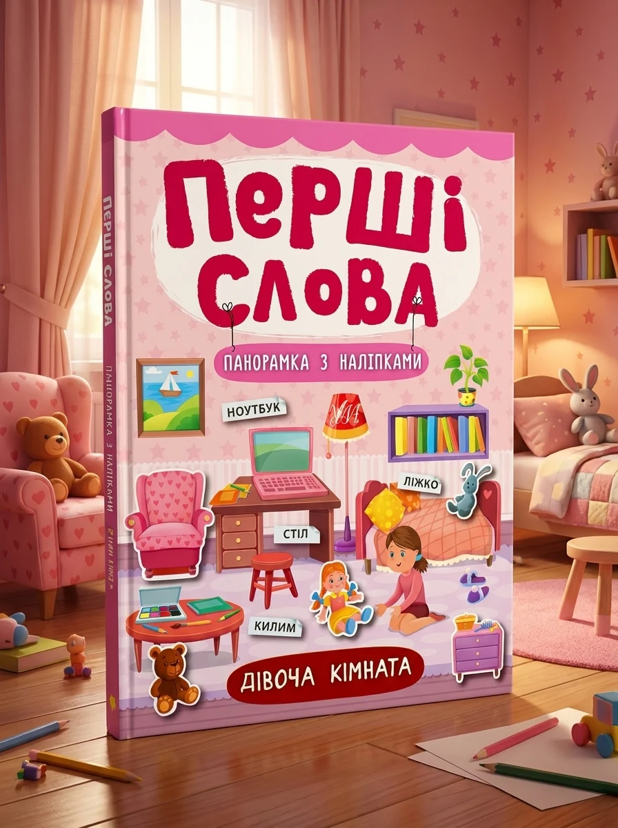 Перші слова. Дівоча кімната. Панорамка з наліпками