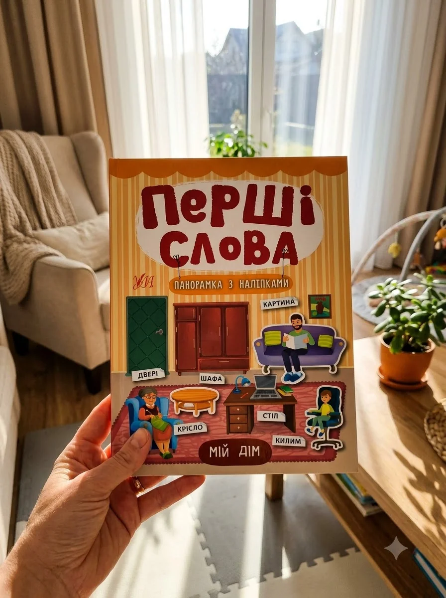 Перші слова. Мій дім. Панорамка за наліпками — Катерина Смірнова, обкладинка