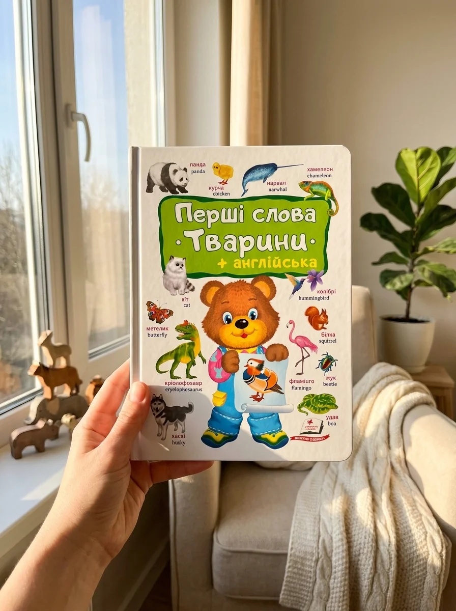 Перші слова. Тварини + англійська, обкладинка
