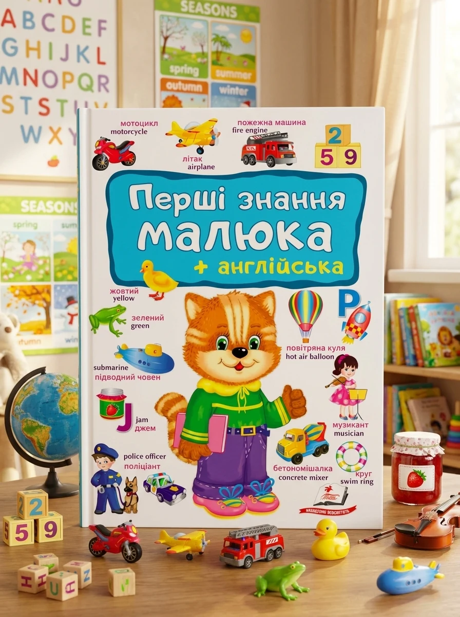 Перші знання малюка + англійська (Пегас) — Дитячі книги