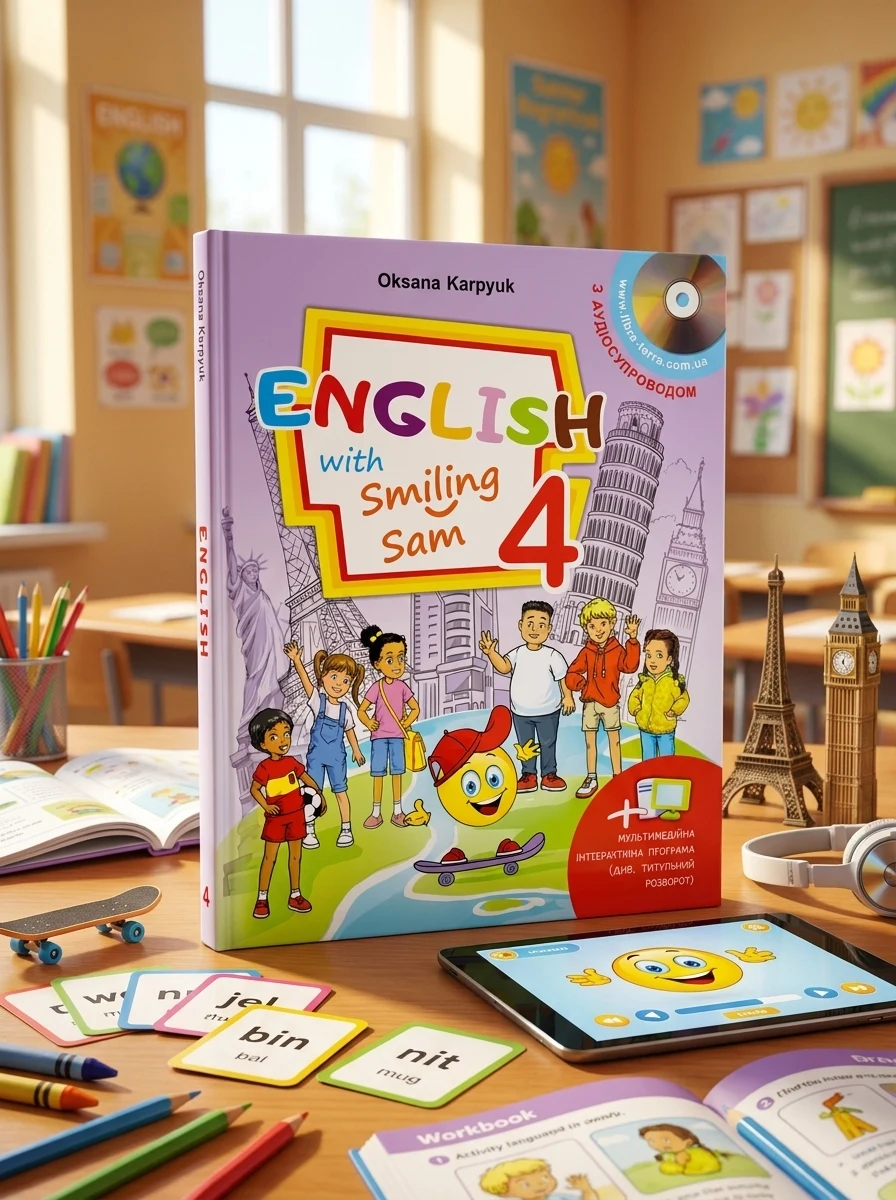Підручник для 4 класу English with Smiling Sam 4 (з аудіосупроводом та мультимедійною інтерактивною програмою) — Навчальна література