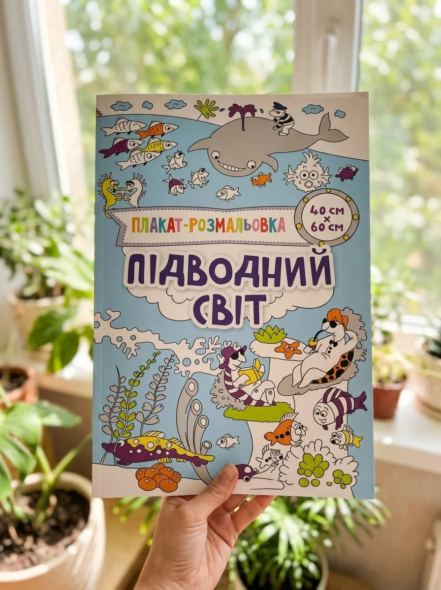 Підводний світ. Плакат-розмальовка — Розмальовки для дітей