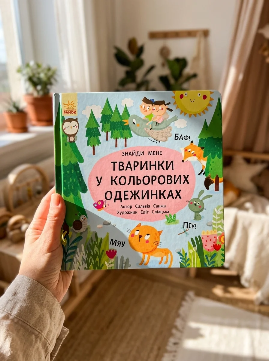 Тваринки в кольорових одежинках — Пізнавальні книги для дітей