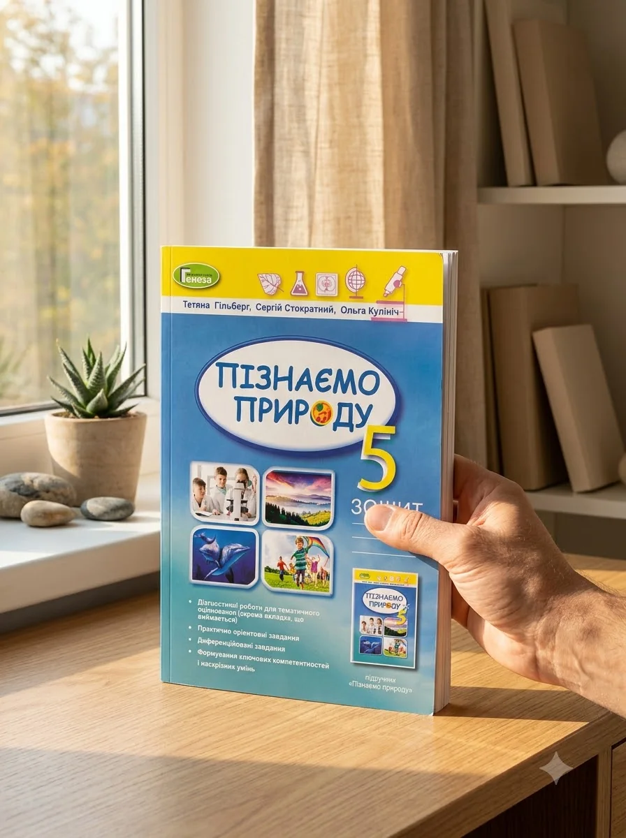 Пізнаємо природу 5 клас. Робочий зошит та діагностичні роботи — Тетяна Гильберг, обкладинка