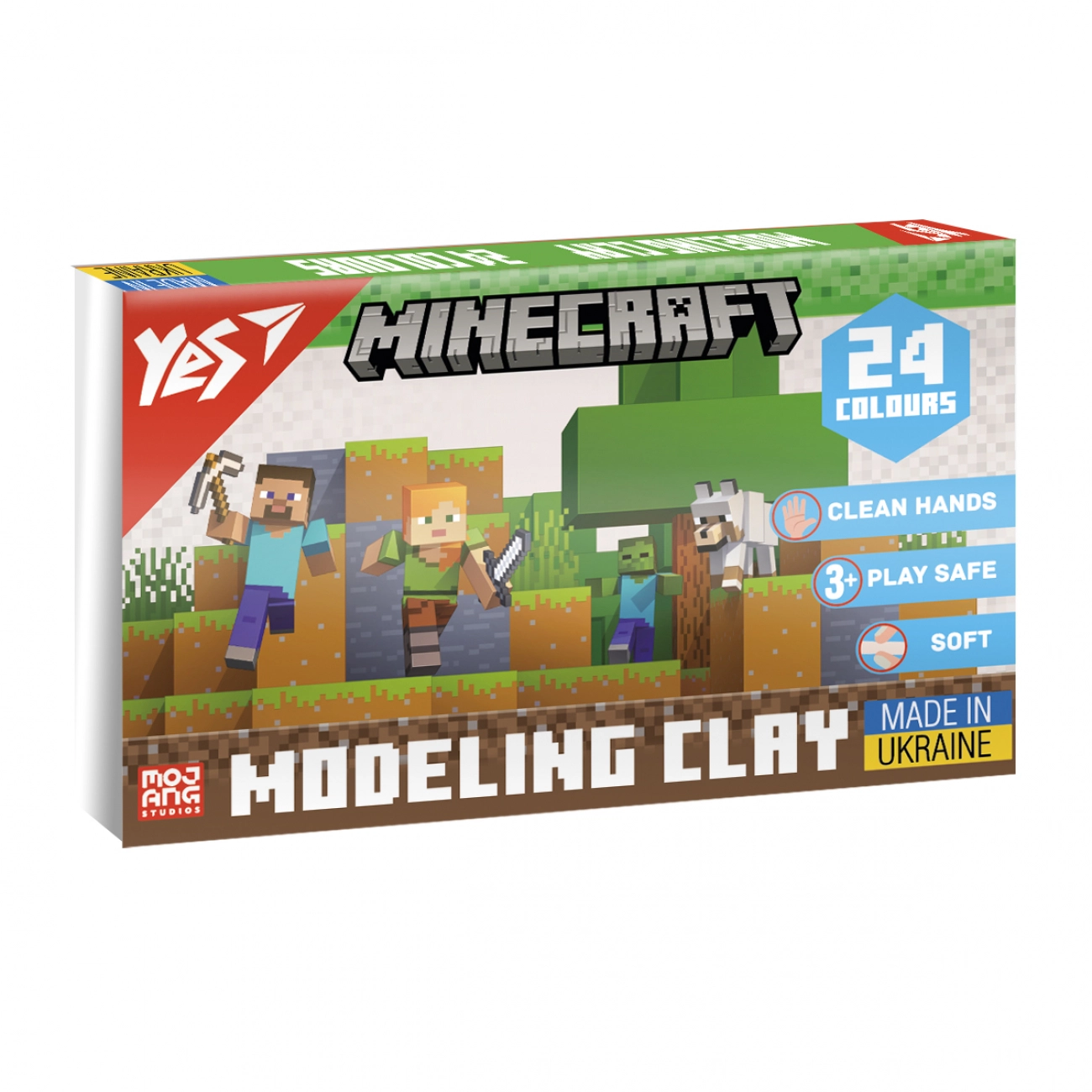 Пластилін 24 кольори YES Minecraft 480г
