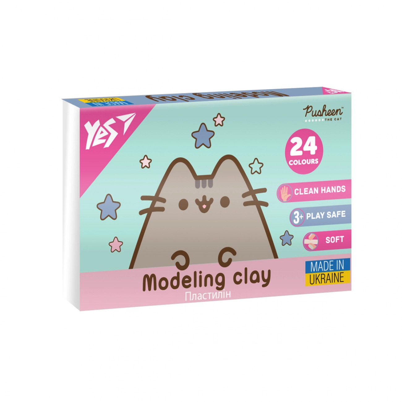 Пластилін Yes 24 кольори 480г Pusheen