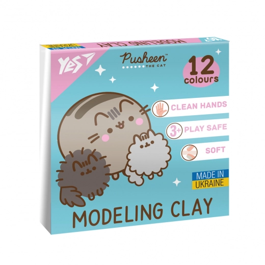 Пластилін Yes Pusheen 12 кол 240г