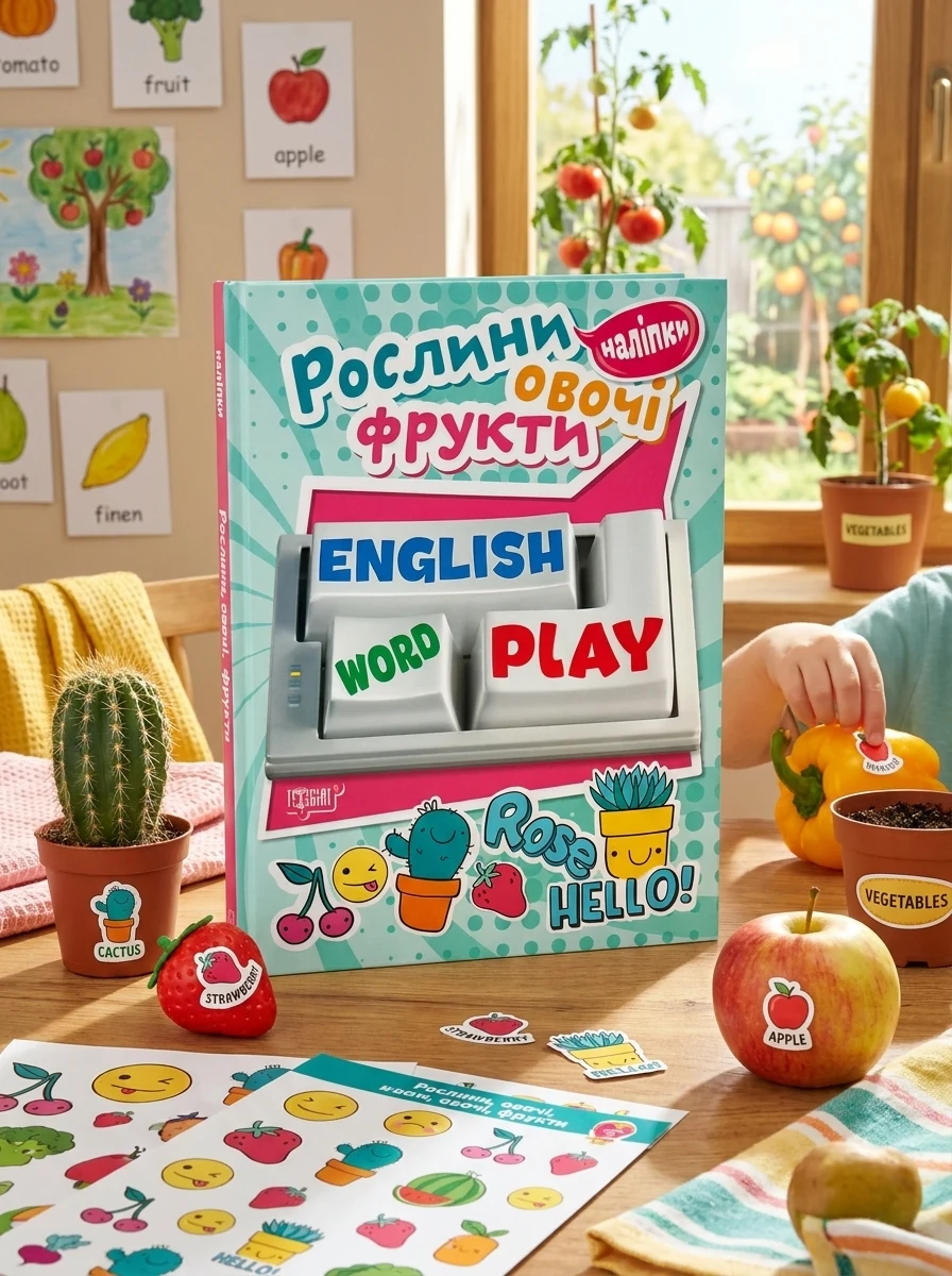 Playing English. Рослини, овочі, фрукти (наліпки) — Вивчення мов
