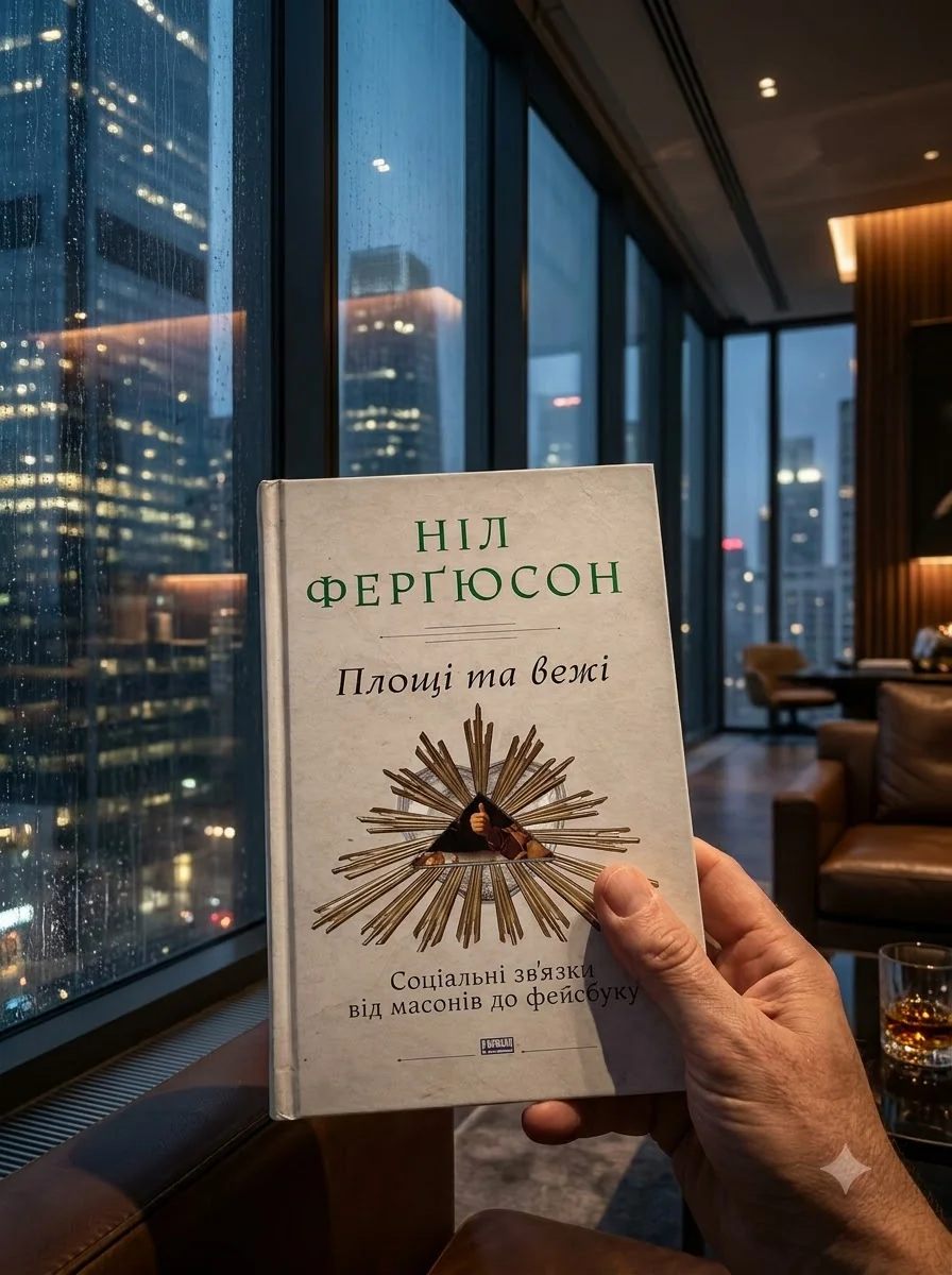 Площі та вежі. Соціальні зв'язки від масонів до фейсбуку — Ніл Ферґюсон, обкладинка