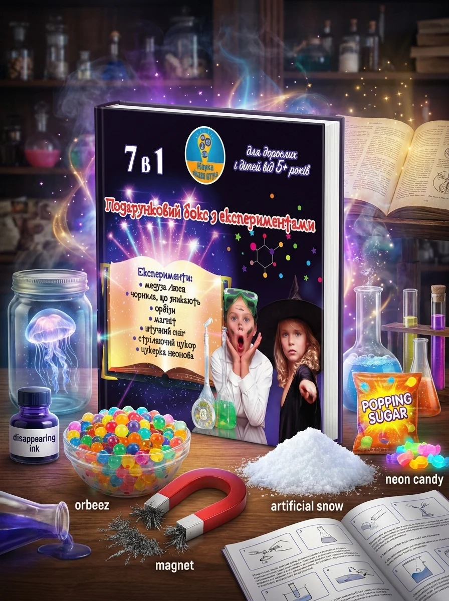 Подарунковий бокс з експериментами 7в1 фіолетовий