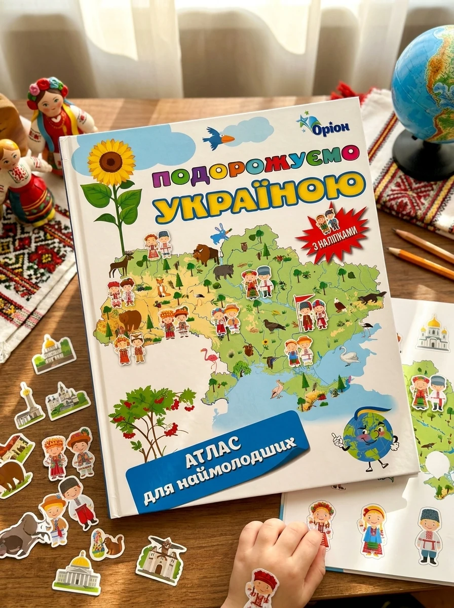 Подорожуємо Україною. Атлас для наймолодших (+ наліпки), — Дитяча література