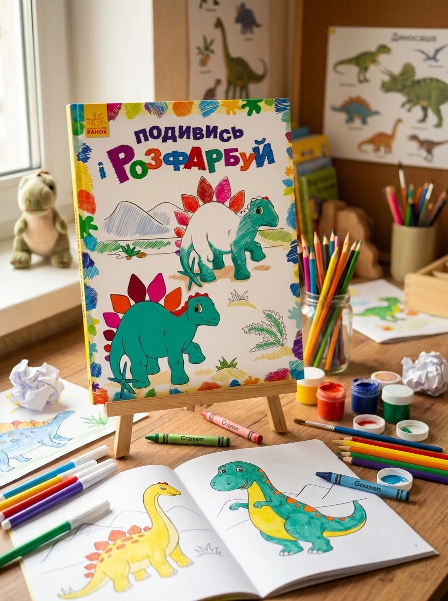 Подивись і розфарбуй. Динозаврики, — Дитяча література