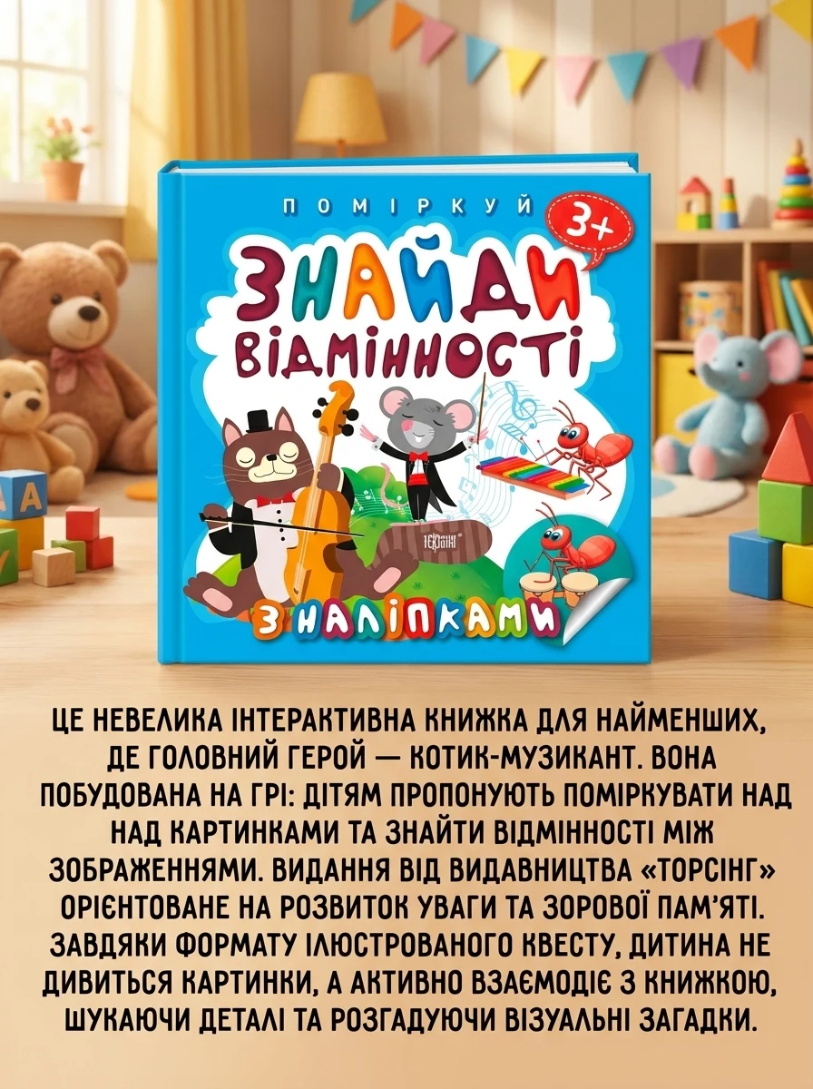 Поміркуй. Знайди відмінності. Котик-музика, — Дитяча література
