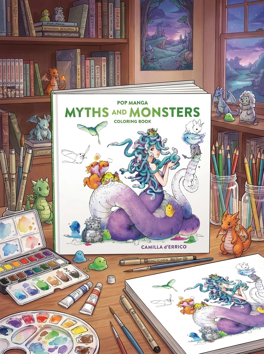 Pop Manga Myths and Monsters Coloring Book, Камілла Д'Ерріко — Комікси та манґи