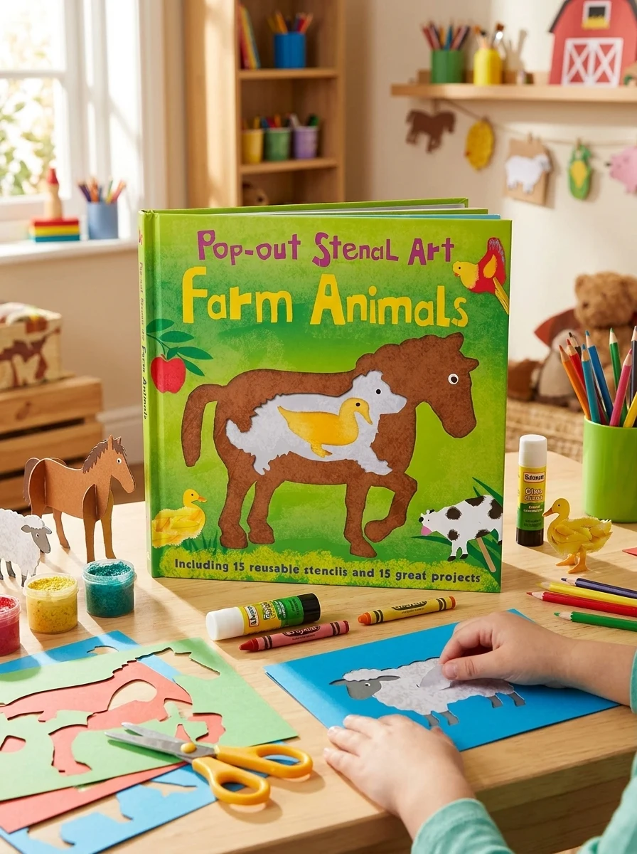 Pop-Out Stencil Art. Farm Animals — Дитяча література