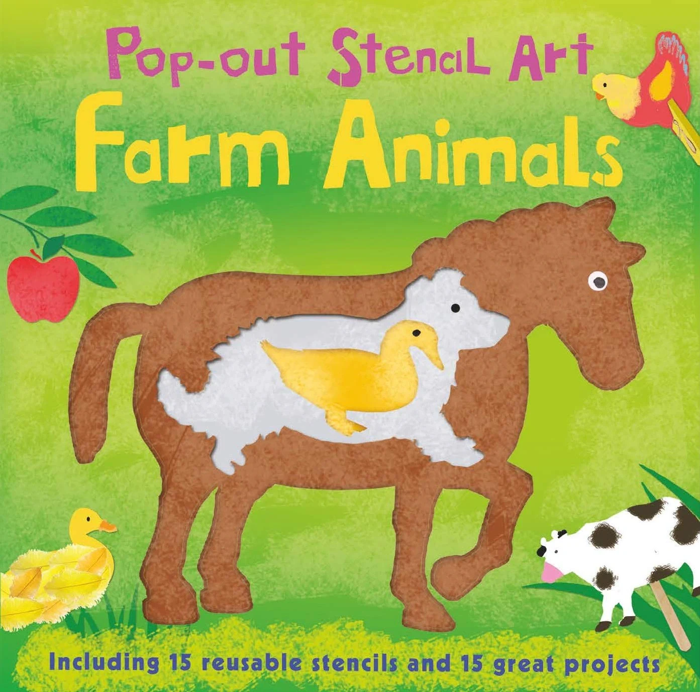 Pop-Out Stencil Art. Farm Animals,