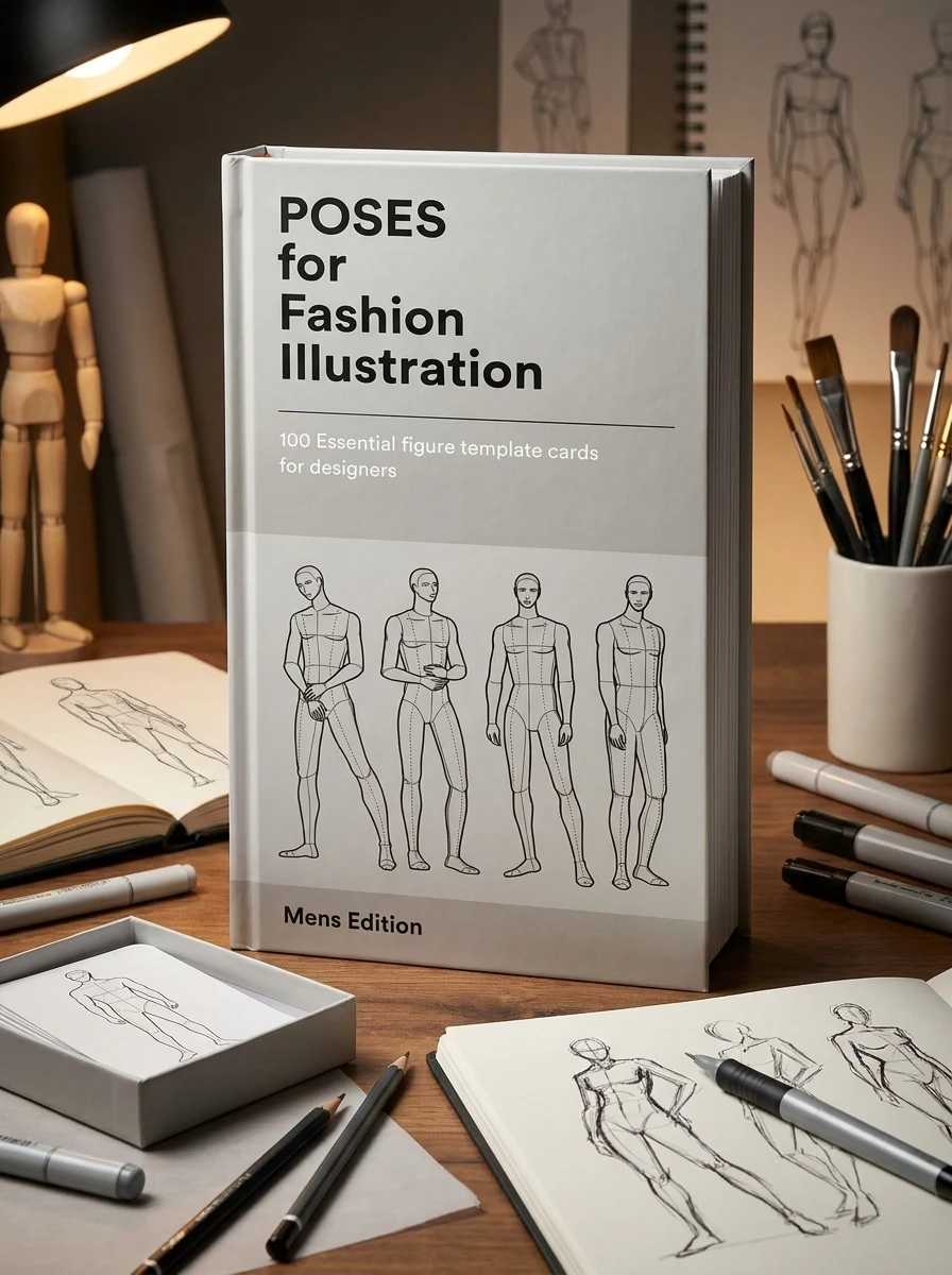 Poses for Fashion Illustration. Mens. Card Box — Дім, сім'я, релігія