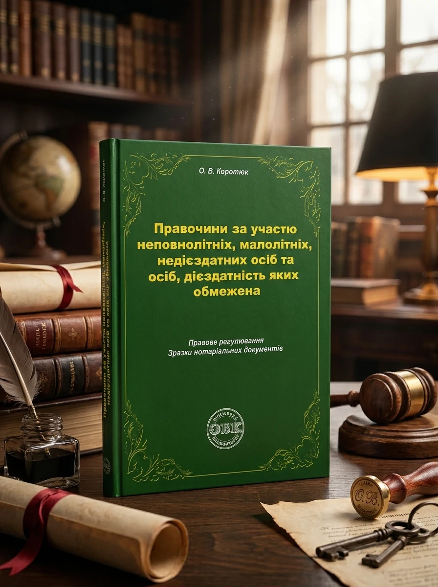 Правочини за участю неповнолітніх, малолітніх, недієздатних осіб та осіб, дієздатність яких обмежена. Правове регулювання, зразки нотаріальних документів — Книги