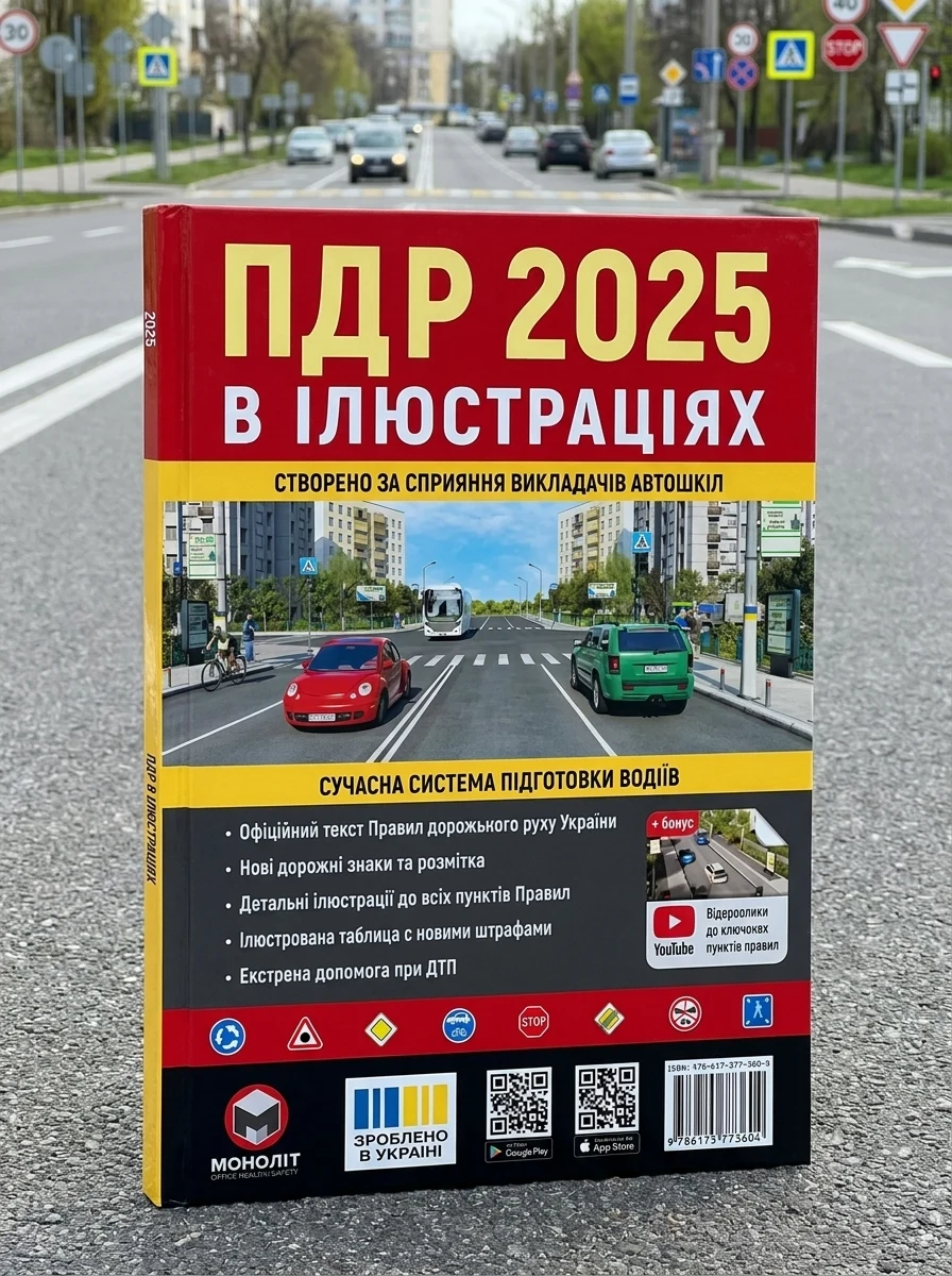 Правила дорожнього руху України 2025 ПДР 2025 України. Ілюстрований навчальний посібник великий українською мовою