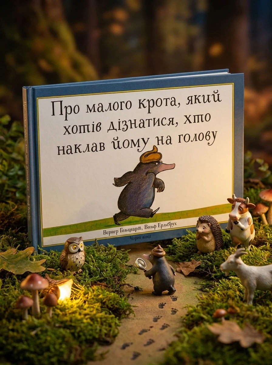 Про малого крота, який хотів дізнатися, хто наклав йому на голову — Дитяча література