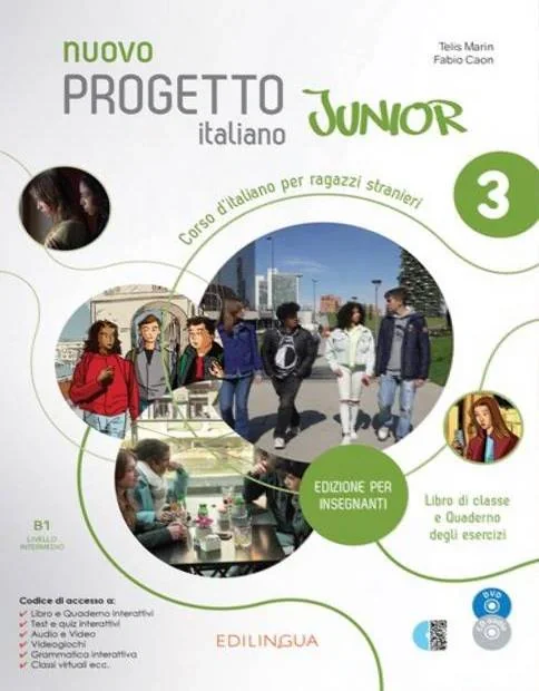 Progetto Italiano Junior Nuovo 3 Libro &amp; Quaderno dell’insegnante + CD audio + DVD