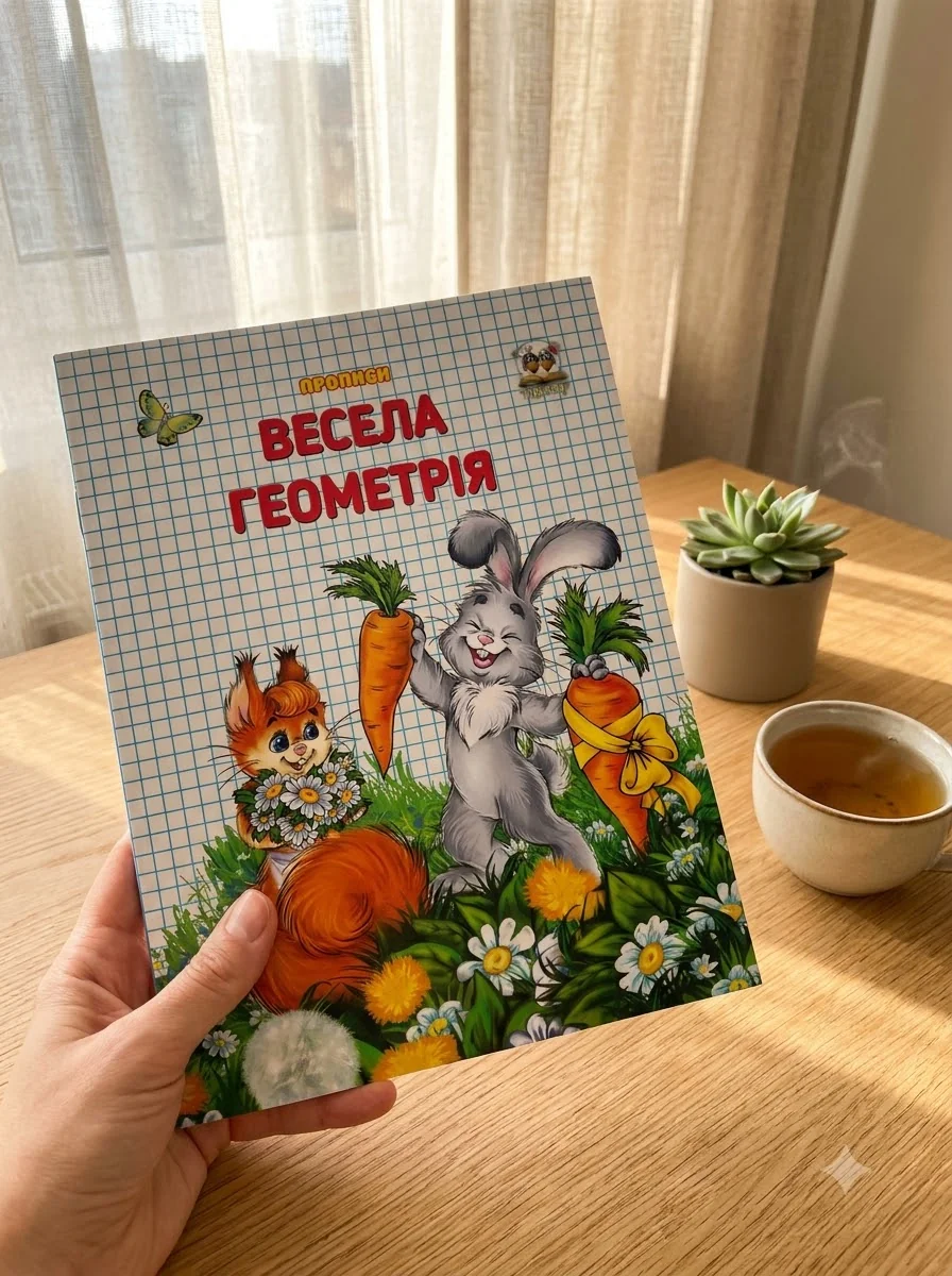 Прописи. Двоколірні. Весела геометрія — Лілія Гуменна, обкладинка