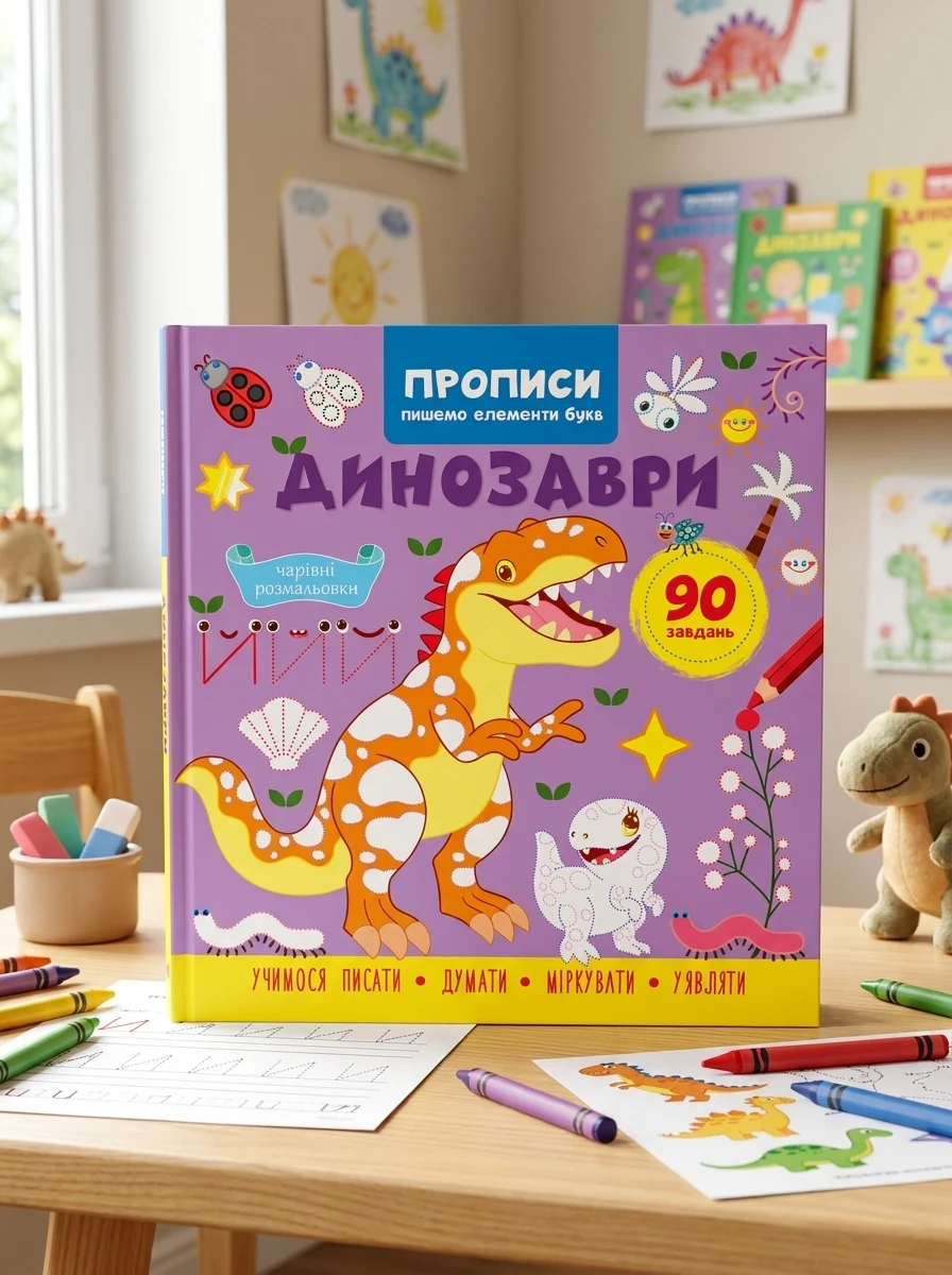 Прописи. Пишемо елементи букв. Динозаври, — Вивчення мов