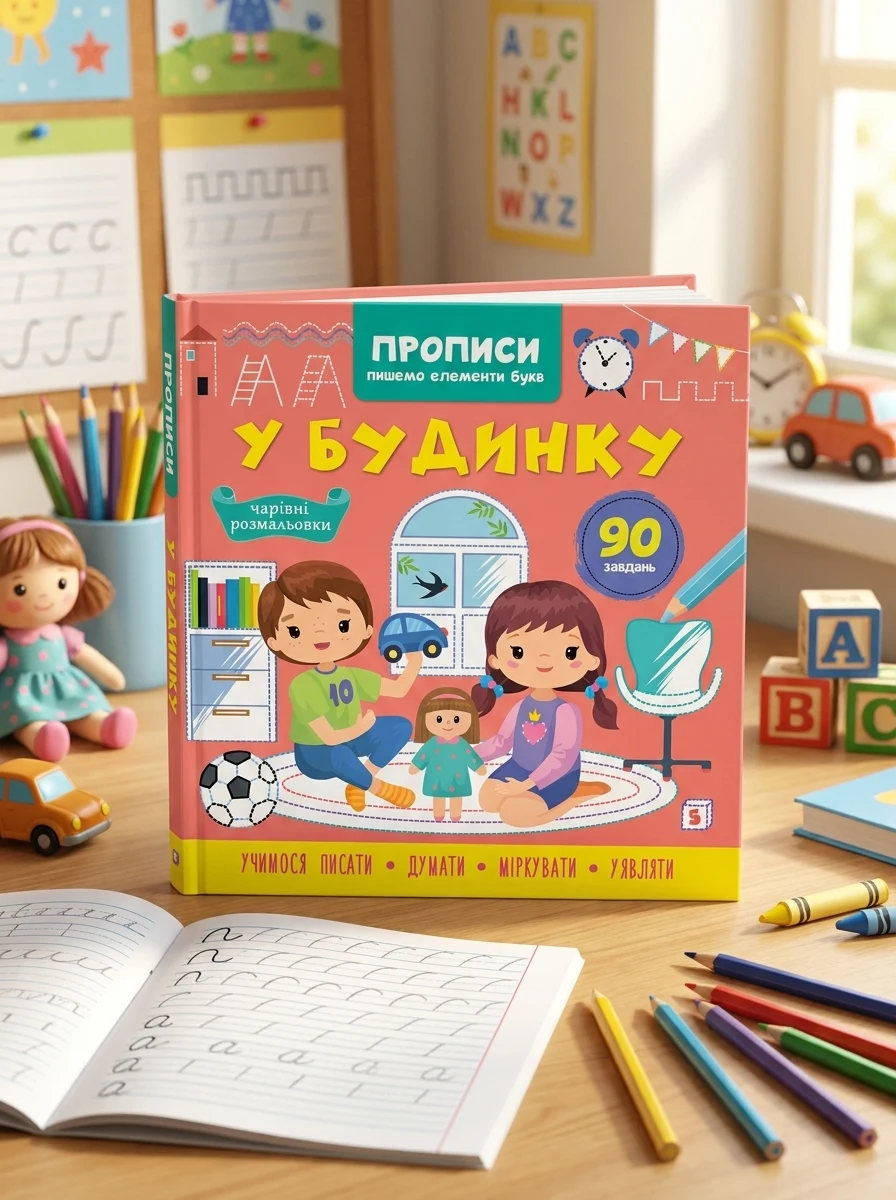Прописи. Пишемо елементи букв. У будинку, — Вивчення мов