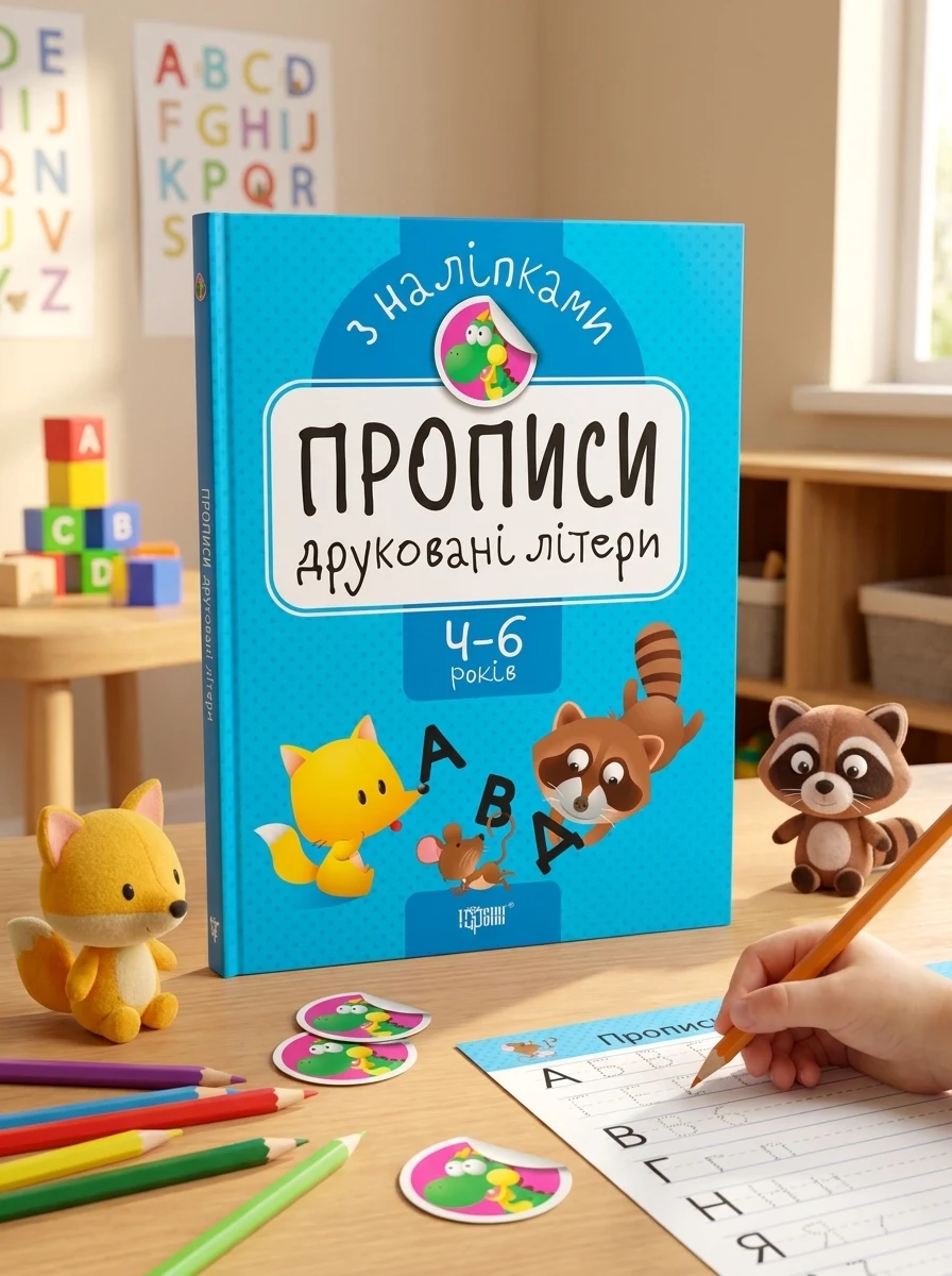 Прописи з наліпками. Друковані літери — Вивчення мов
