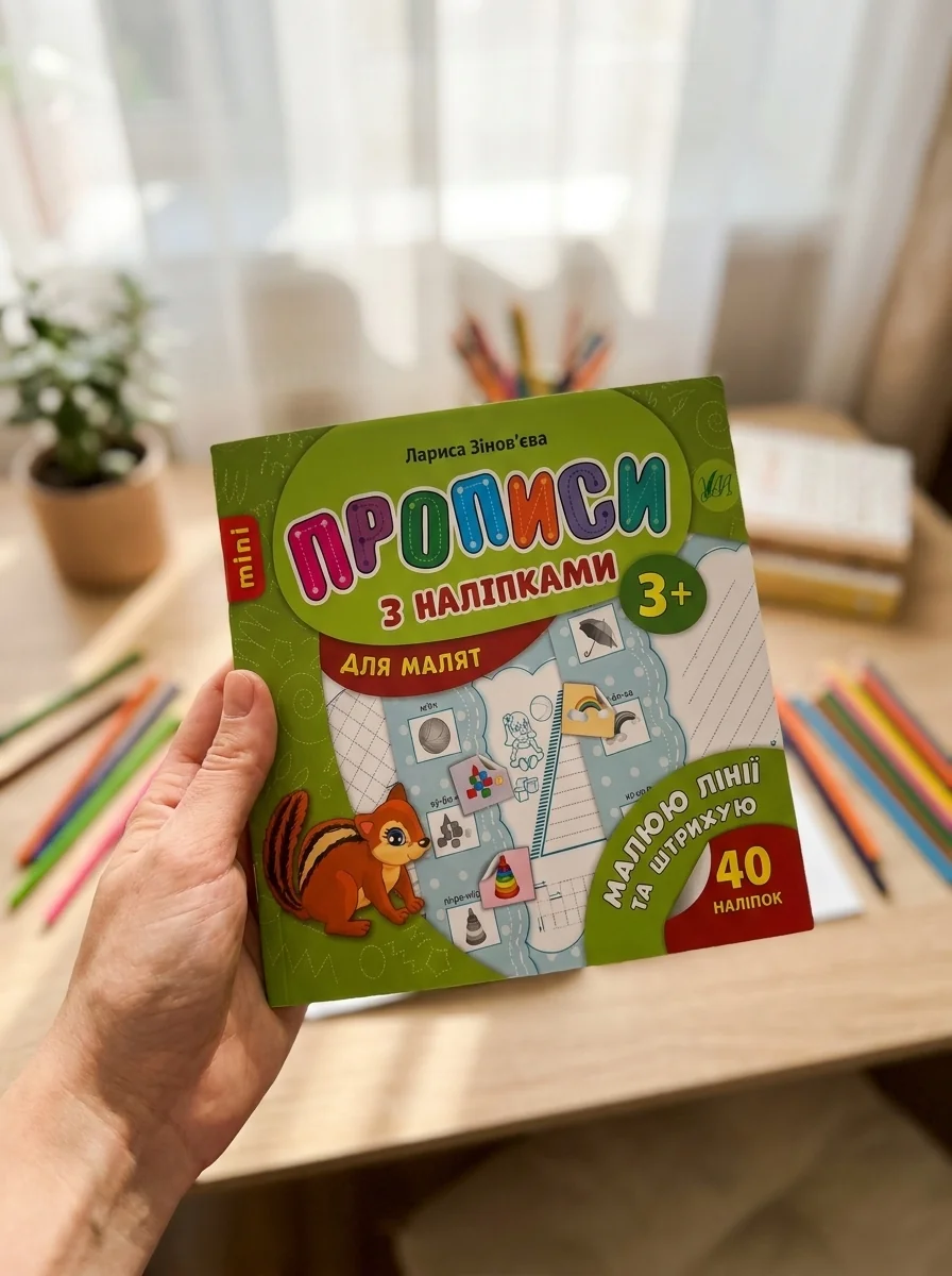 Прописи з наліпками. Малюю лінії та штрихую — Книги з наліпками