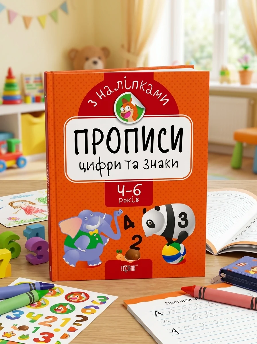 Прописи з наліпками. Цифри та знаки — Дитяча література