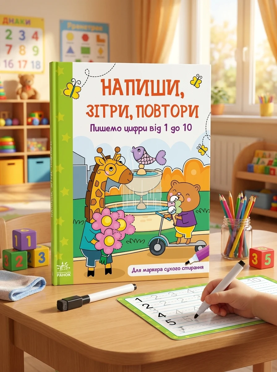 Пишемо цифри від 1 до 10. Напиши, зітри — Вивчення мов
