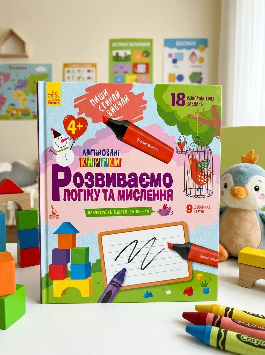 Пиши. Стирай. Вивчай. Розвиваємо логіку та мислення. 4+, — Дитяча література