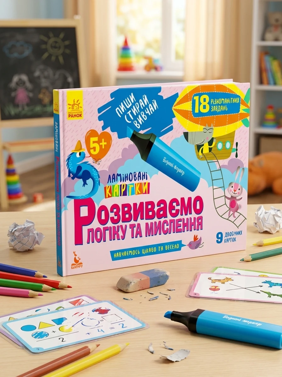 Пиши. Стирай. Вивчай. Розвиваємо логіку та мислення. 5+ — фото 2
