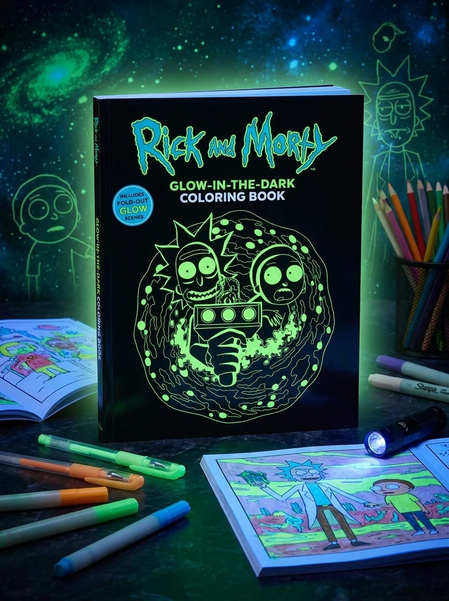 Rick and Morty Glow-in-the-Dark Coloring Book