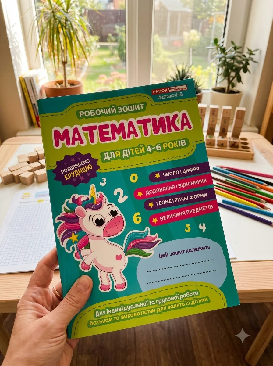 Робочий зошит. Математика 4-6 років — Людмила Сосненко, обкладинка