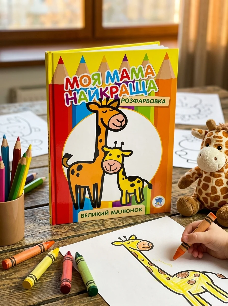 Розфарбовка. Моя мама найкраща. Книга 3. Жирафеня, — Дитяча література