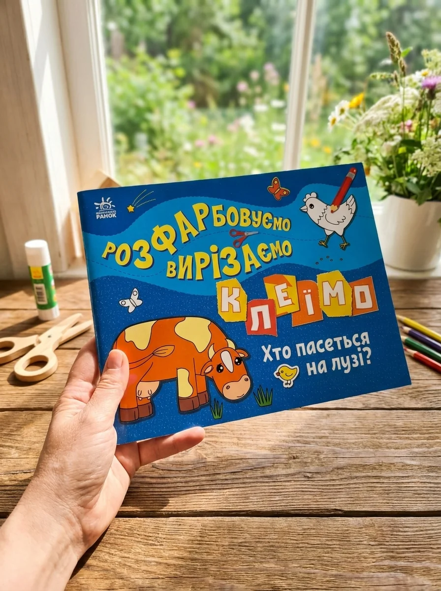 Розфарбовуємо, вирізаємо, клеїмо. Хто пасеться на лузі? — Дитяча література