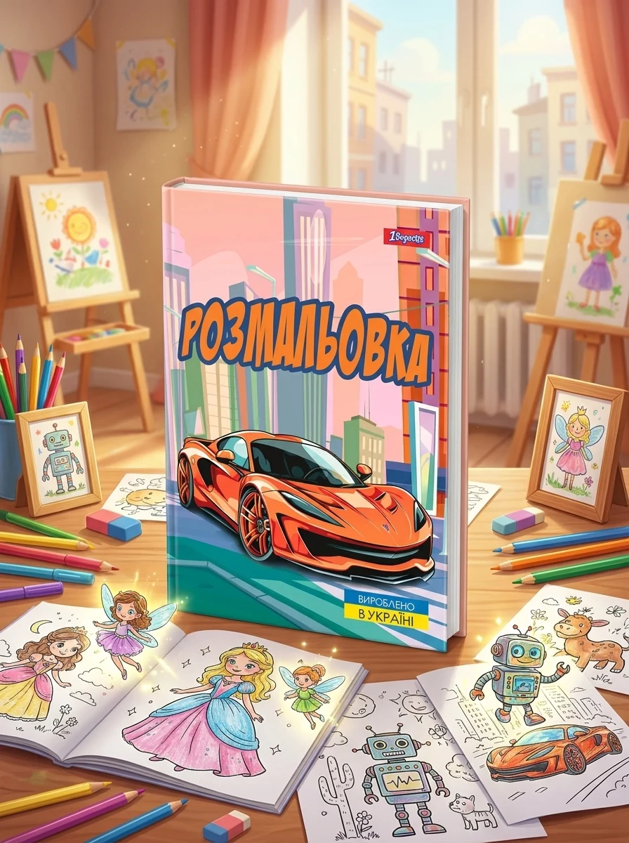 Розмальовка А4 1Вересня Супер автомобілі 743057 — Дитяча література