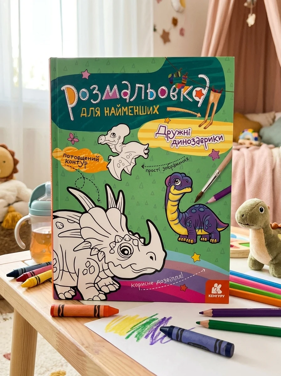 Розмальовка для найменших. Дружні динозаврики, — Дім, сім'я, релігія