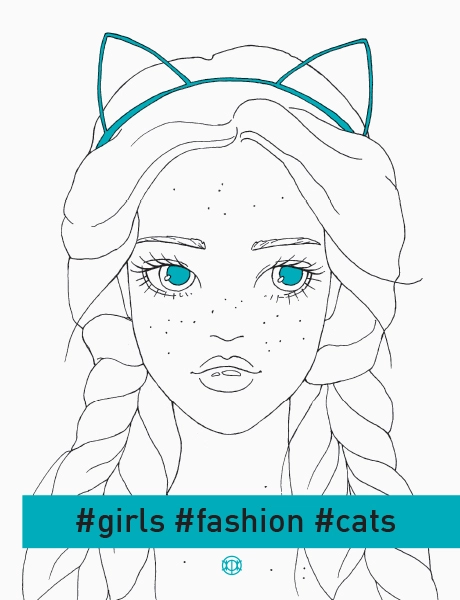 Розмальовка girls fashion cats ЖОРЖ