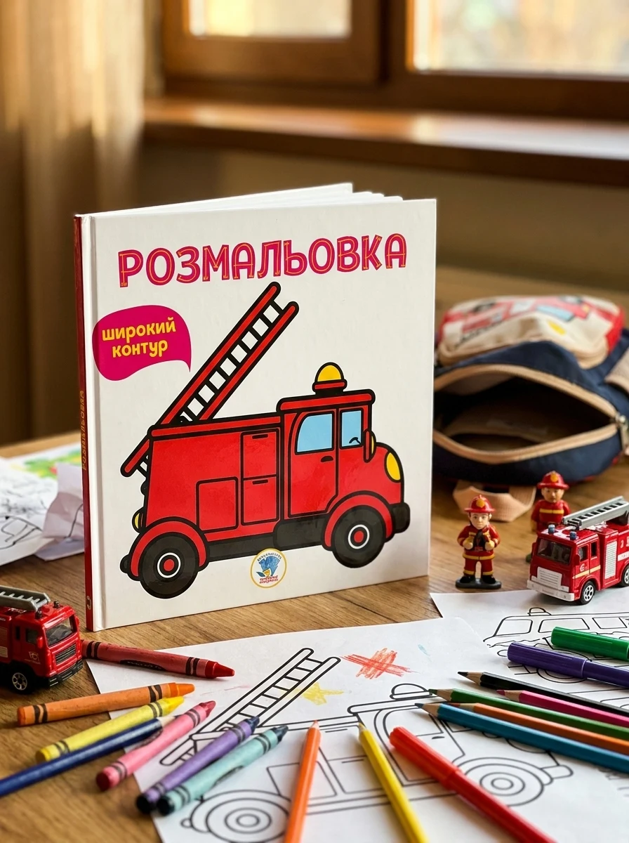Розмальовка. Книга 4. Пожежна машина, — Дитяча література